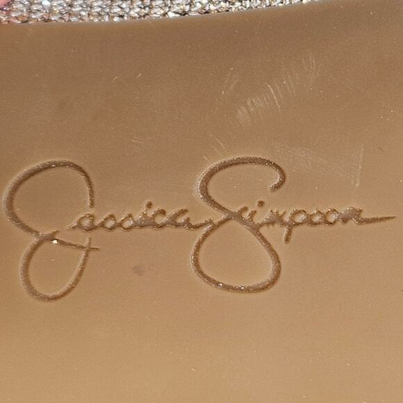 Jessica Simpson Sparkly Gold Hazzu Block Heeled Strappy Sandal Size 7.5M - Picture 9 of 10